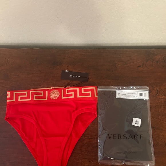 Versace Greek Border High Leg Jersey Briefs NWT - Picture 5 of 6